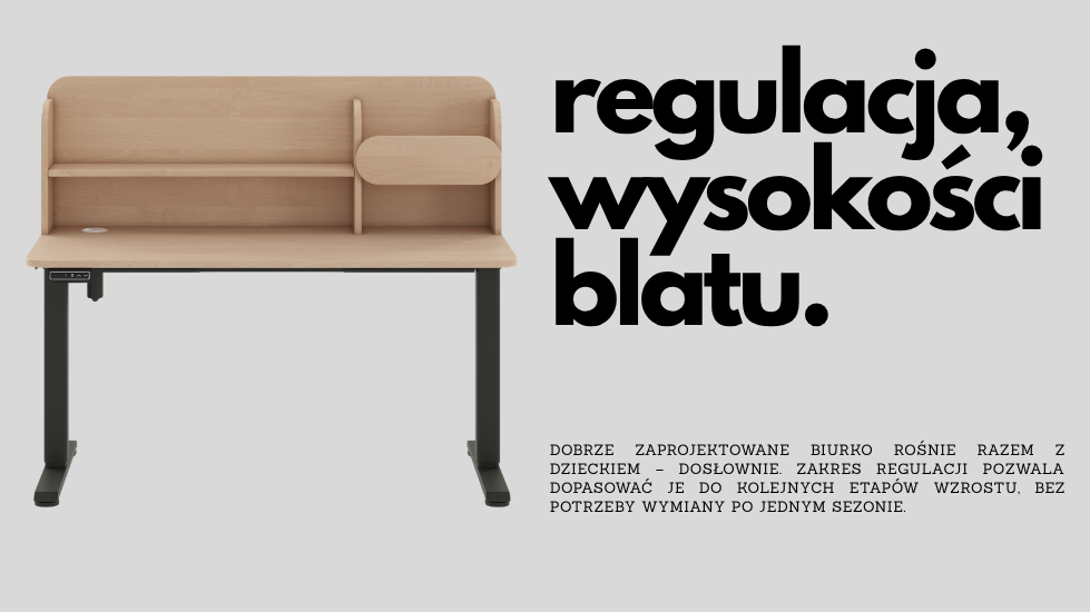 biurko z regulowanym blatem